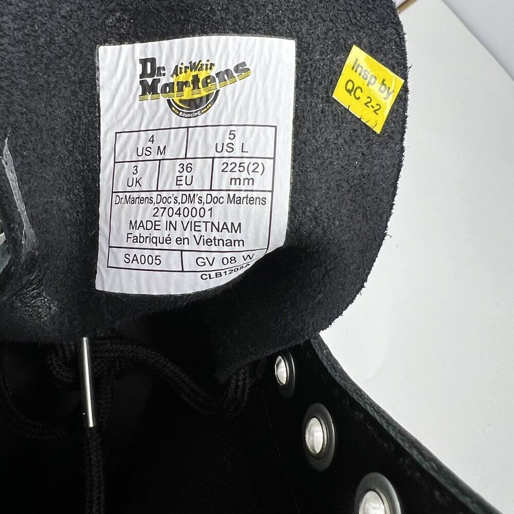 Dr. Martens 1460 Boots Wanama Studded Doc Black NEW Dr Mens Size 4 Womens Size 5 - Picture 11 of 13
